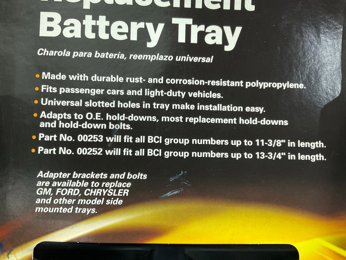Replacement Battery Tray For Group 27/31 Size With 8'' X 1/4'' Hold Down J-Bolt