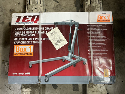 TEQ 2 Ton Foldable Engine Hoist, 4,000 Lbs Max Capacity