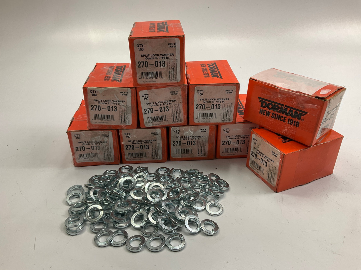1,000 Pcs - Dorman 270-013 Split Lock Washers, Grade 5,  7/16'', 10 Boxes Of 100