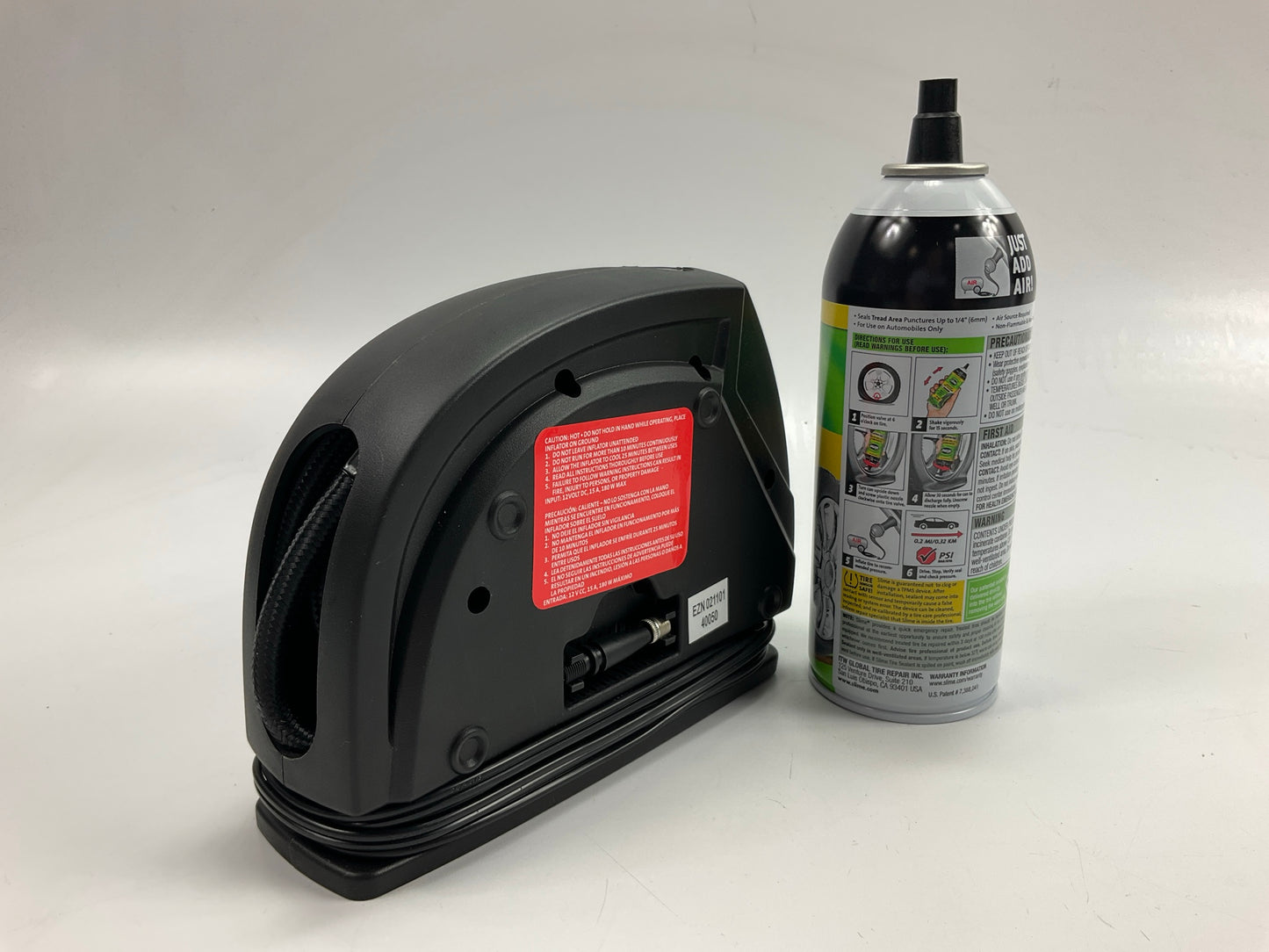 Slime 40050 12V Tire Air Inflator Pump + Emergency Flat Tire Repair Sealant 14oz