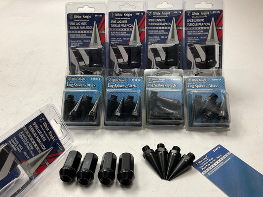 (20) White Knight 619174 Wheel Lug Nuts 12mm-1.50RH + Spike End Caps (Included)
