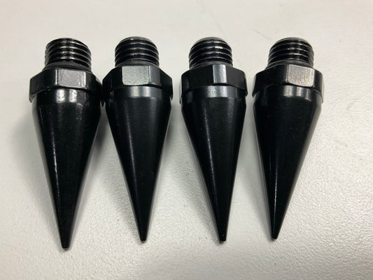 White Knight Black Lug Nuts 14MMX1.50 RH Thread, 3/4'' Hex & Spikes - Set Of 20