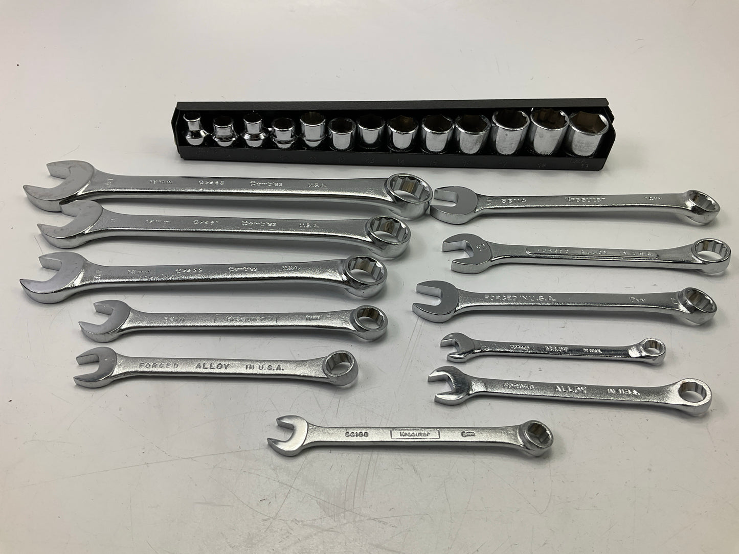 Kraeuter USA 11 Pcs Metric Combination Wrench Set + 14 Piece Metric 3/8'' Sockets