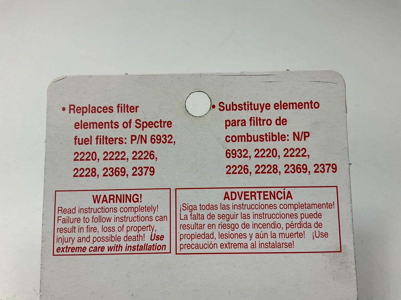 Spectre 6931 & 6932 Universal Carburetor Fuel Filter + Extra Filter Inserts