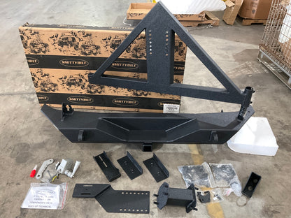 Smittybilt 76856 XRC Gen 1 Rear Bumper With Hitch & Tire Carrier For 2007-18 JK