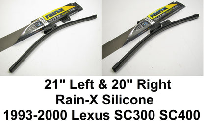 1993-2000 Lexus SC300 SC400 Rain-X Silicone AdvantEdge Wiper Blades 21''  20'' SET