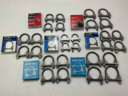 Exhaust Clamp Lot (4) Each Size: 2.5'', 2'', 2-1/4'', 1-1/4'', 1-1/2'', 1-7/8'', 1-3/4