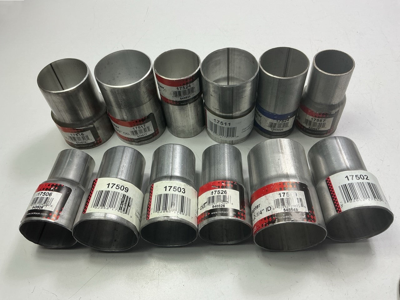 110 Piece Exhaust Component Lot: Common Adapters, Exhaust Pipe Elbows & Clamps