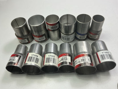 110 Piece Exhaust Component Lot: Common Adapters, Exhaust Pipe Elbows & Clamps