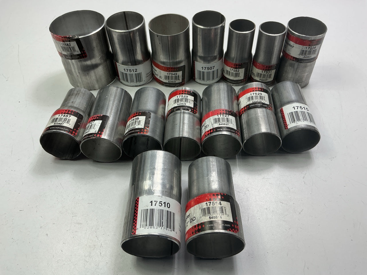 110 Piece Exhaust Component Lot: Common Adapters, Exhaust Pipe Elbows & Clamps