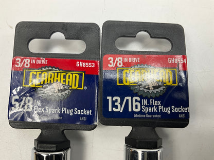 Gearhead GH8553 & GH8554 3/8'' Drive Flex Spark Plug Socket, 5/8'' & 13/16''
