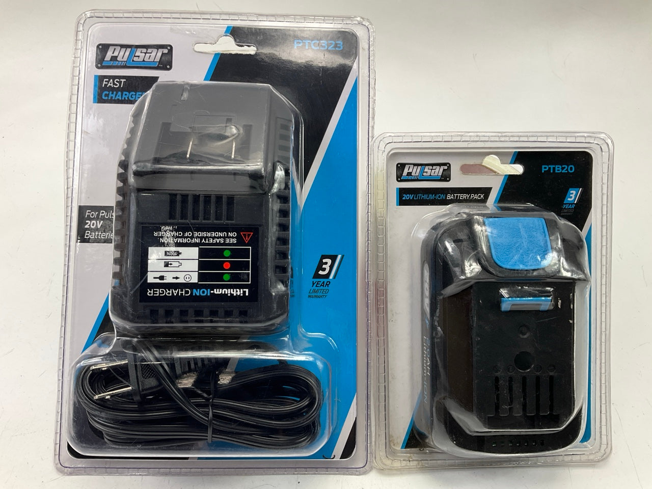 Pulsar PTB20 20V Lithium Ion 2.0 Amp-Hour Battery + PTC323 Charger  BUNDLE