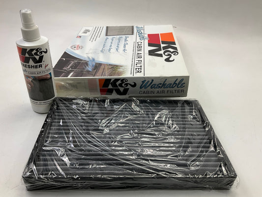 K&N VF3000 Washable Cabin Air Filter + REFRESH Spray Cleaner Bottle Bundle