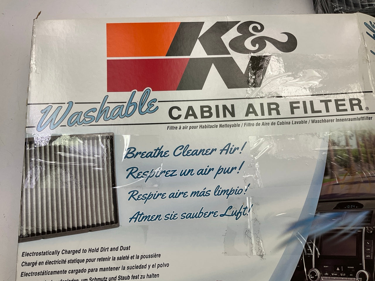 K&N VF3000 Washable Cabin Air Filter + REFRESH Spray Cleaner Bottle Bundle
