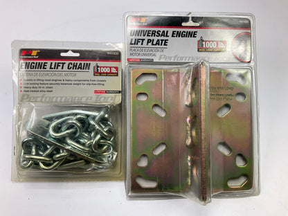 Universal Engine Lift Plate + 34'' Heavy Duty Lift Chain - 1,000 Lbs Max Capacity