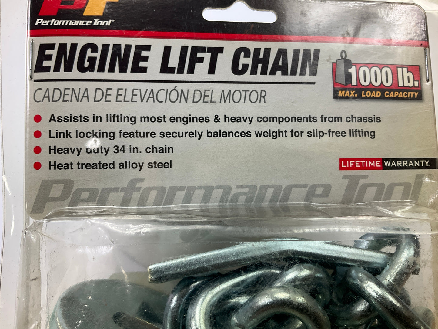 Universal Engine Lift Plate + 34'' Heavy Duty Lift Chain - 1,000 Lbs Max Capacity