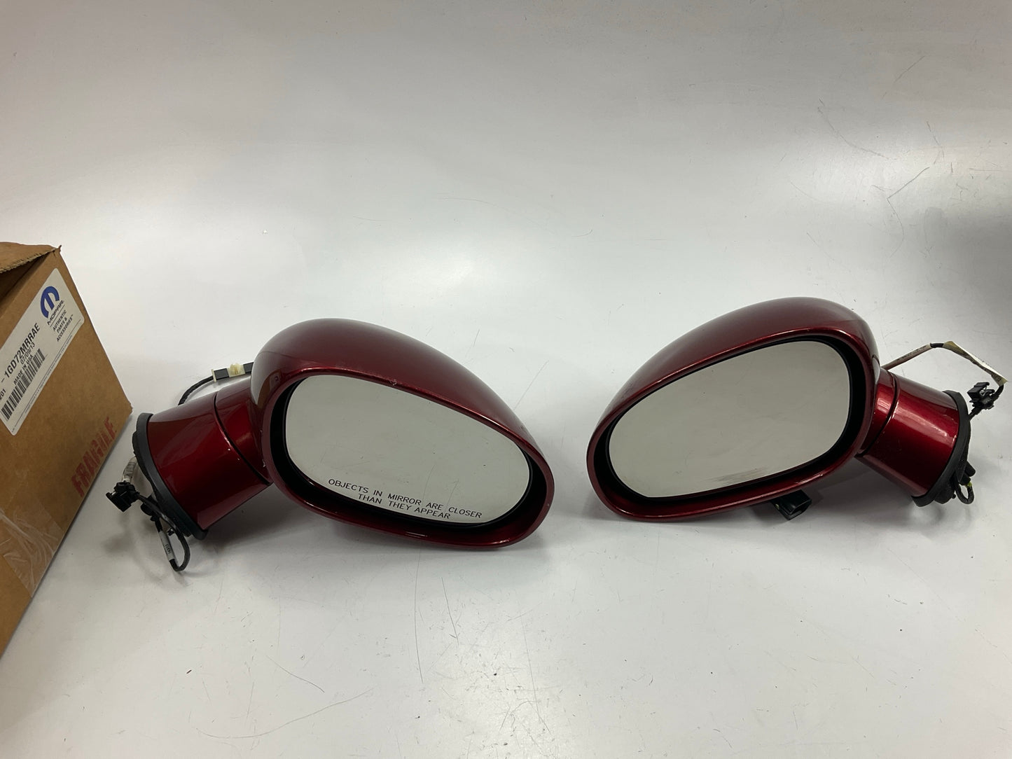 OEM Mopar Left + Right Mirror For 08-13 Dodge Challenger ''High Octane Red Pearl''