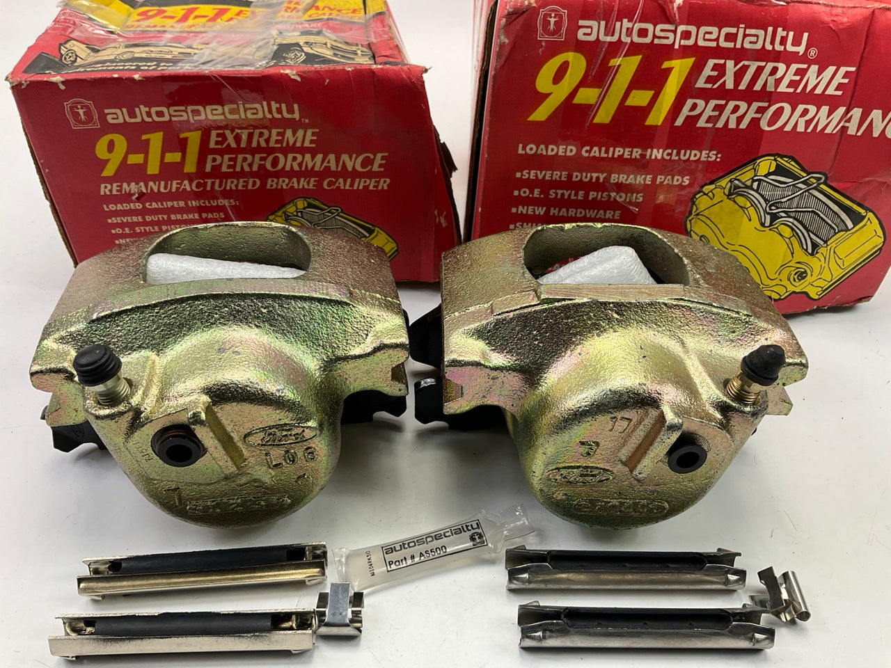 REMAN. Auto Specialty FRONT Brake Calipers W/ Brake Pads 42-85009 & 42-85010