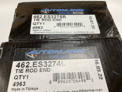 Automann 462-ES3275R 462-ES3274L Front Outer Steering Tie Rod Ends, Left & Right