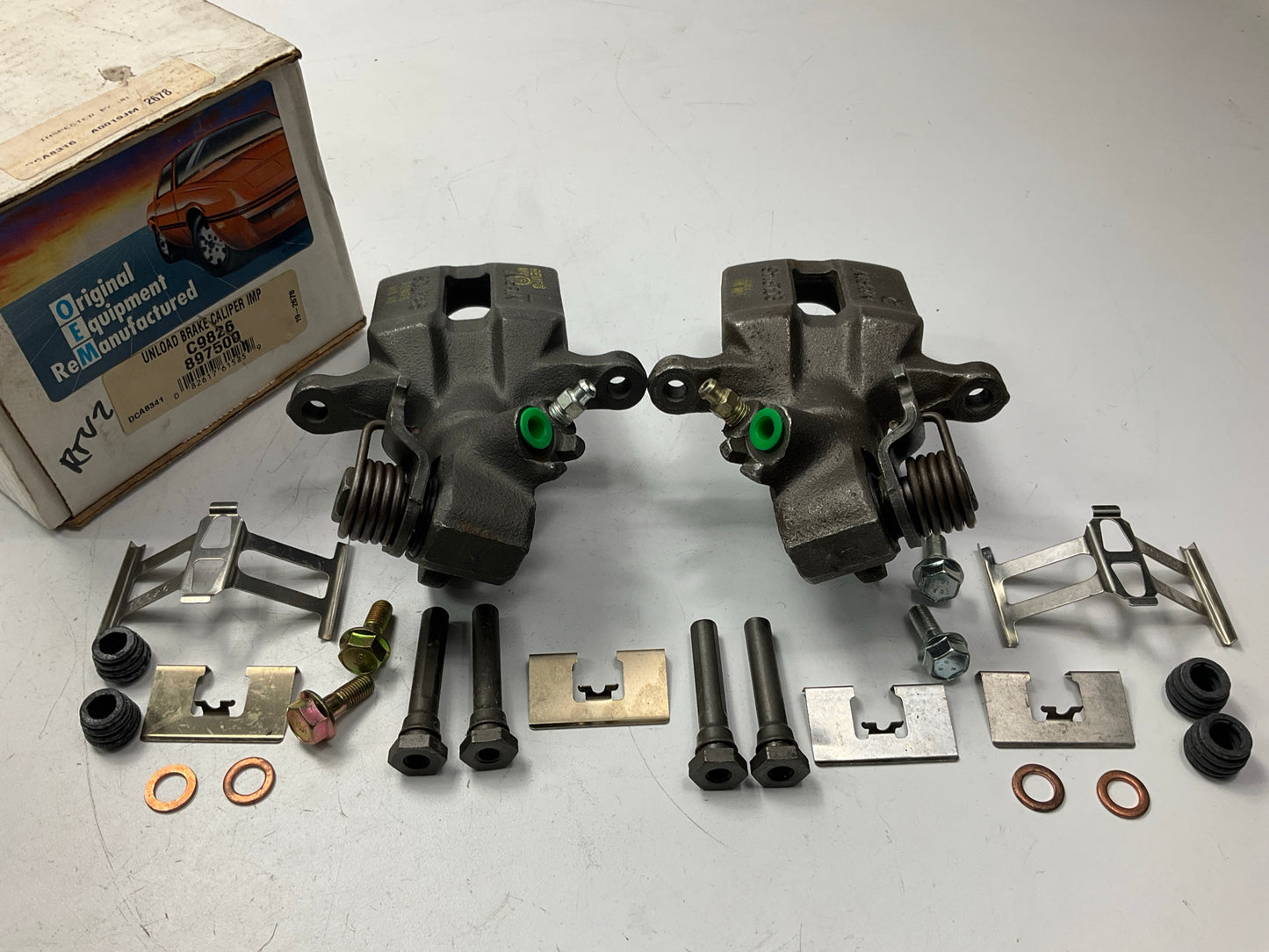 REMAN. C9826 C9827 Rear Brake Caliper Set For 2002-2005 Honda Civic, 02-06 RSX