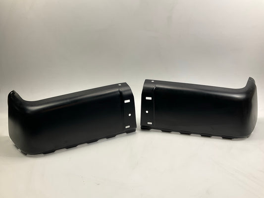 Rear Left & Right Bumper End Cap, Black Steel - 2007-2013 Silverado 1500, 2500