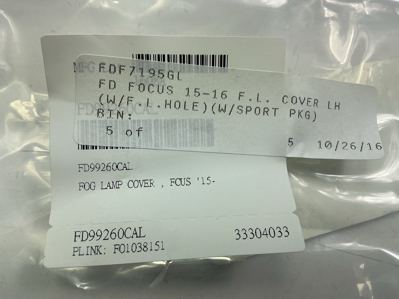Front Left & Right Fog Light Lamp Bezel For 2015-18 Ford Focus - AFTERMARKET