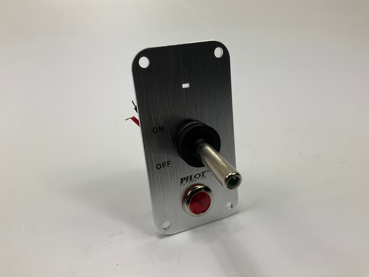 Pilot Billet Universal Toggle Switch W/green LED + Aluminum Mount Panel ON-OFF