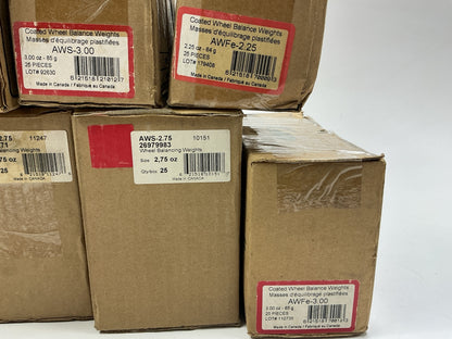 Plombco Wheel Weight Lot - Coated - 14 Packs Of 25 Each - 350 Pcs Total