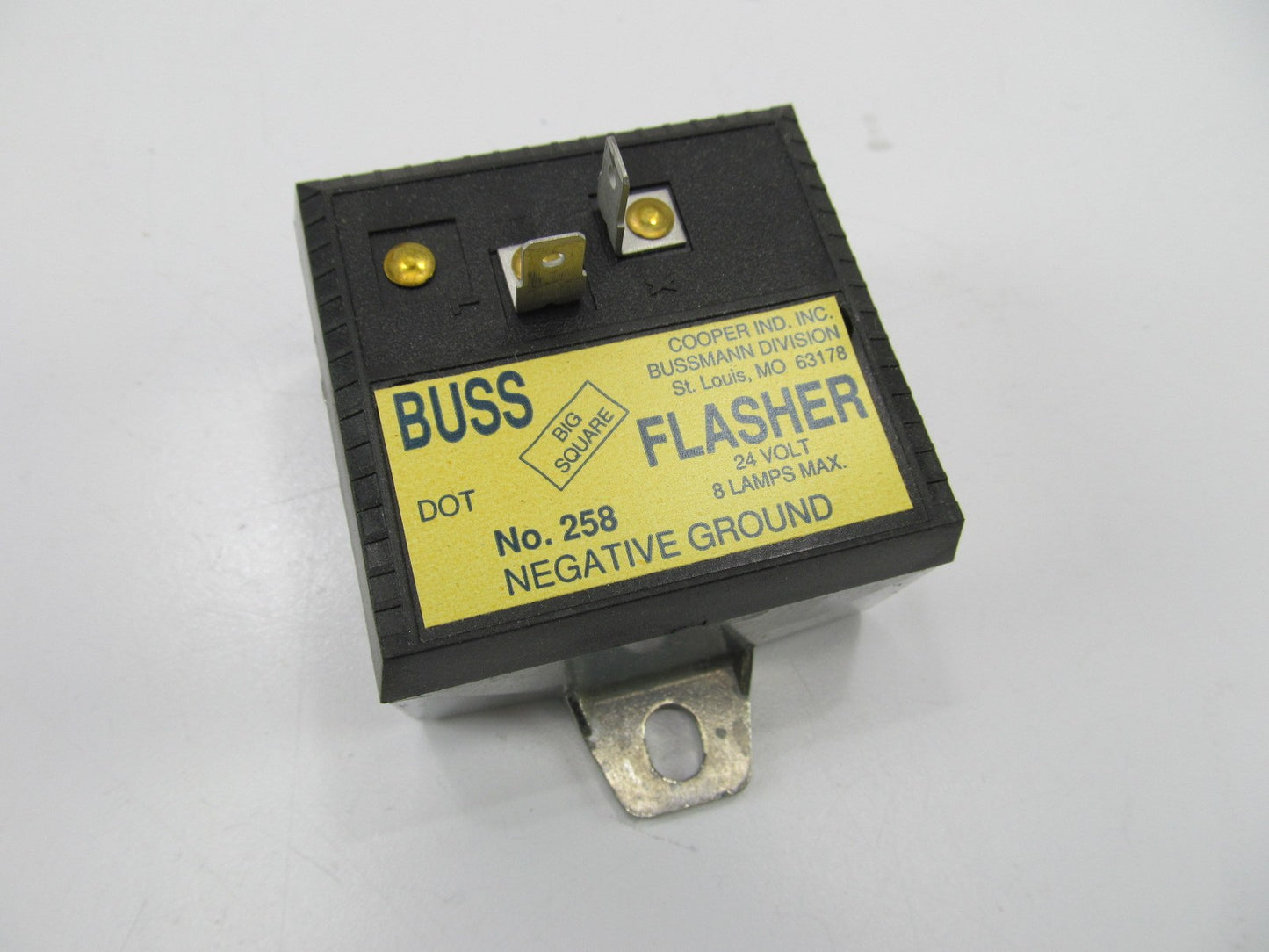 Buss 258 Negative Ground 2 Terminal Flasher 24V Volt 10 Amp 8 Lamp Max