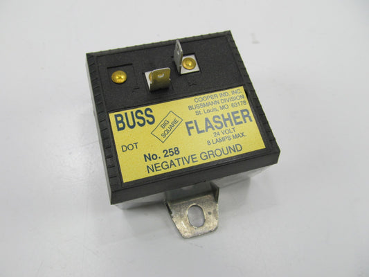 Buss 258 Negative Ground 2 Terminal Flasher 24V Volt 10 Amp 8 Lamp Max