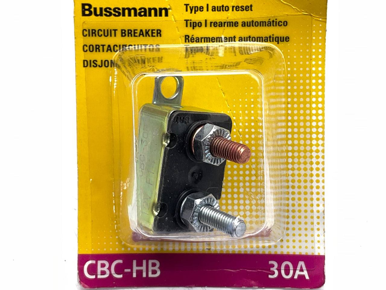 Bussmann B6P-BPCBC30HBP  30 Amp Type-I Stud Mount Circuit Breaker