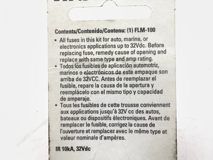 Bussmann BP-FLM-100-RP 100 Amp Bolt In Cartridge Fuse Male Terminals