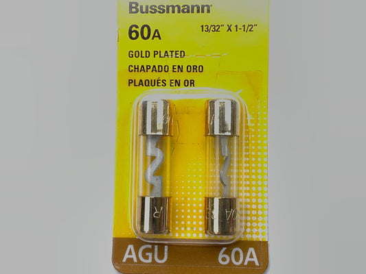 Bussmann BPAGU-60GP-RP Gold Plated 60 Amp Fast Acting AGU Fuse, (Pack Of 2)