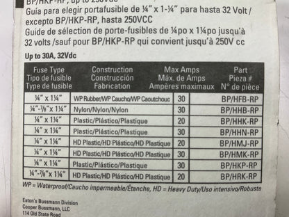 Bussmann BPHHN-RP Glass Tube In Line Holders For 1/4'' Diameter Fuses