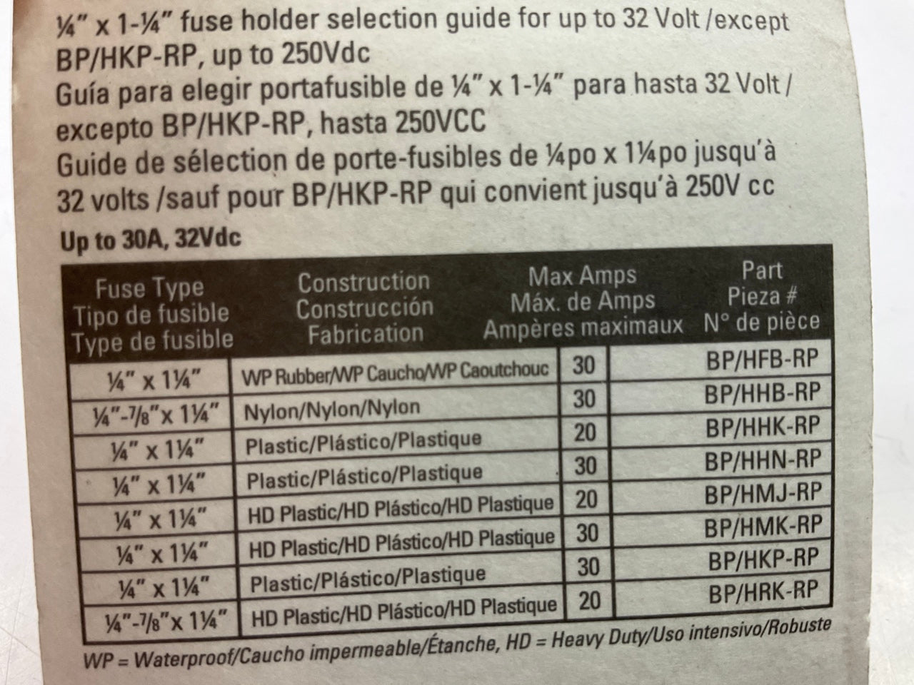 Bussmann BPHMK-RP 30 Amp Glass Tube Fuse Holder