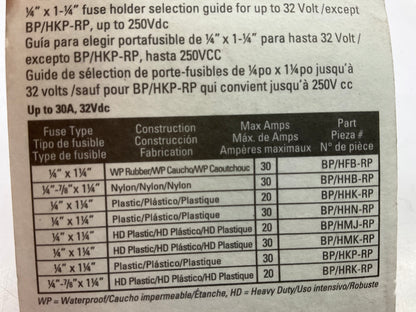 Bussmann BPHMK-RP 30 Amp Glass Tube Fuse Holder