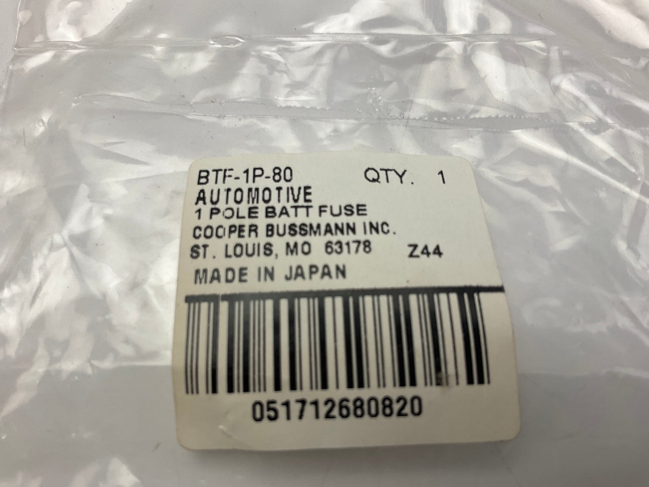 Bussmann BTF-1P-80 BTF Series Battery Terminal Fuse - 80 Amp Fuselink 82211AG150