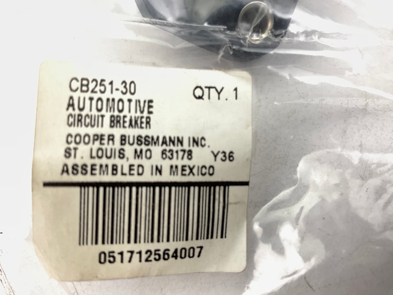 Bussmann CB251-30 30A Weatherproof Marine Panel-Mounted 30 Amp Circuit Breaker