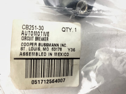 Bussmann CB251-30 30A Weatherproof Marine Panel-Mounted 30 Amp Circuit Breaker