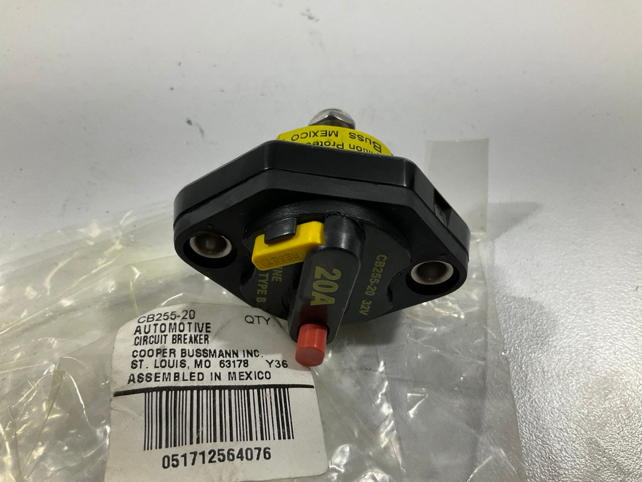 Bussmann High Amp CB255 Series Type III Marine Rated Circuit Breaker 32V 20 Amp