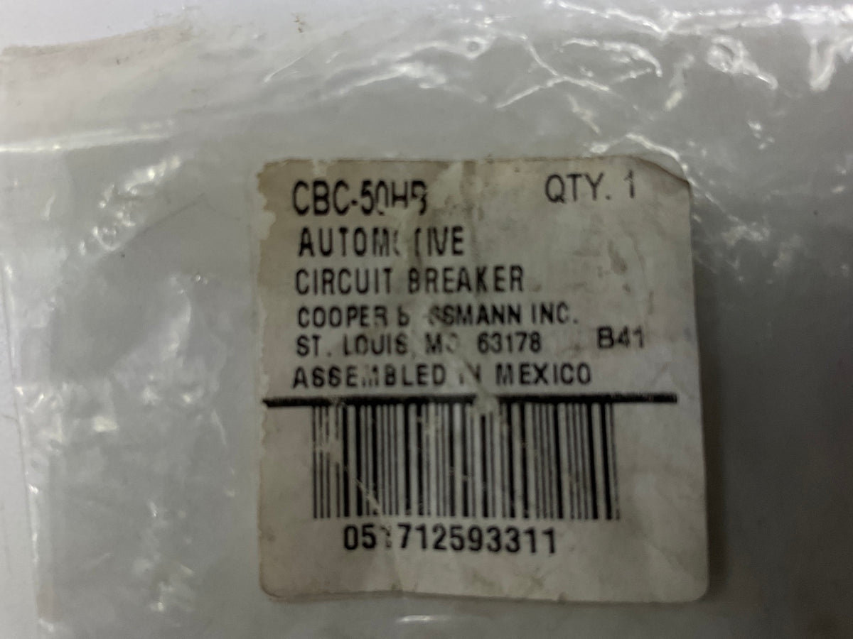 Bussmann CBC-50HB 50 Amp 50A Circuit Breaker, Type I Heavy Duty Automotive