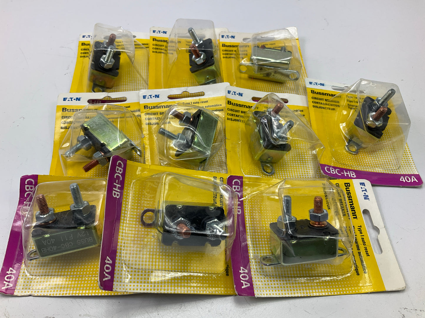 (10) Bussmann CBC-HB Circuit Breakers, Type I Heavy Duty W/ Stud Terminal 40 Amp