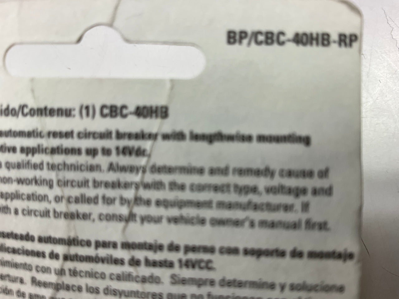 Bussmann CBC-HB Circuit Breaker, Type I Heavy Duty With Stud Terminal 40 Amp