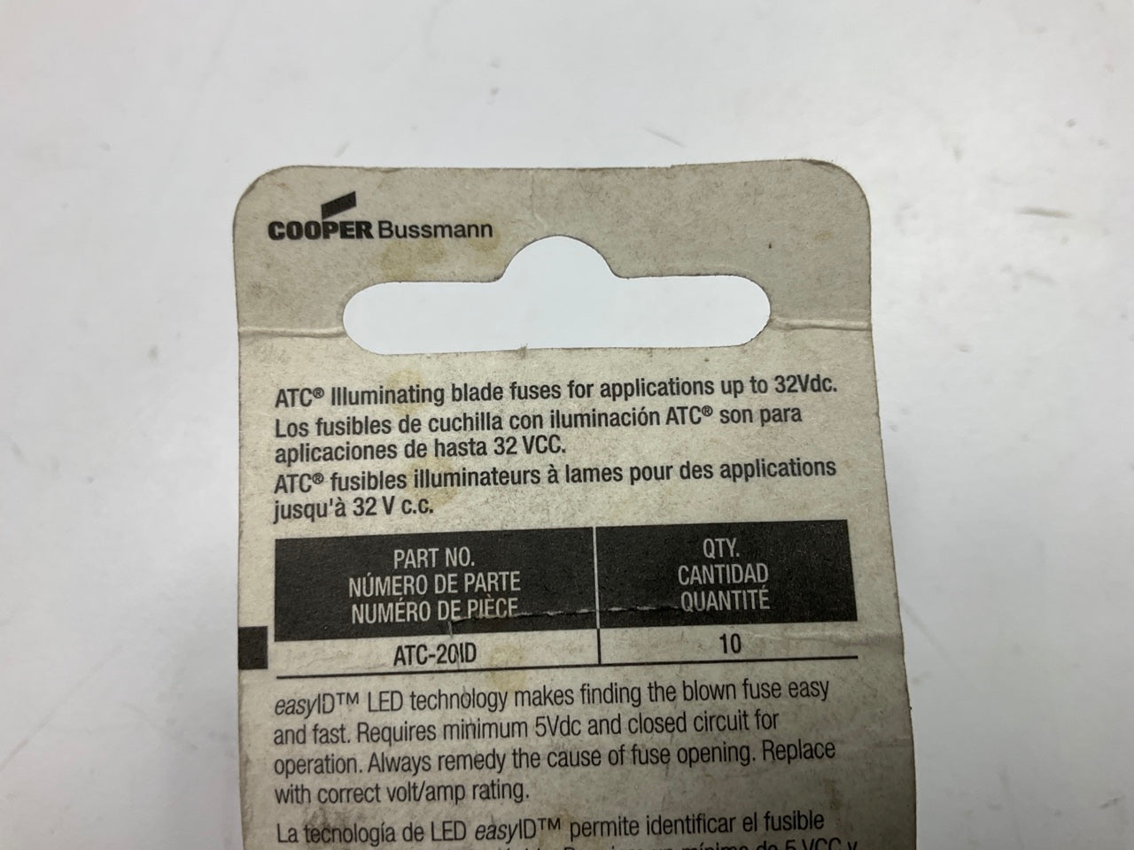Bussmann VP-ATC-20ID Easy ID 20A Fuses (Pack Of 10) 20 Amp