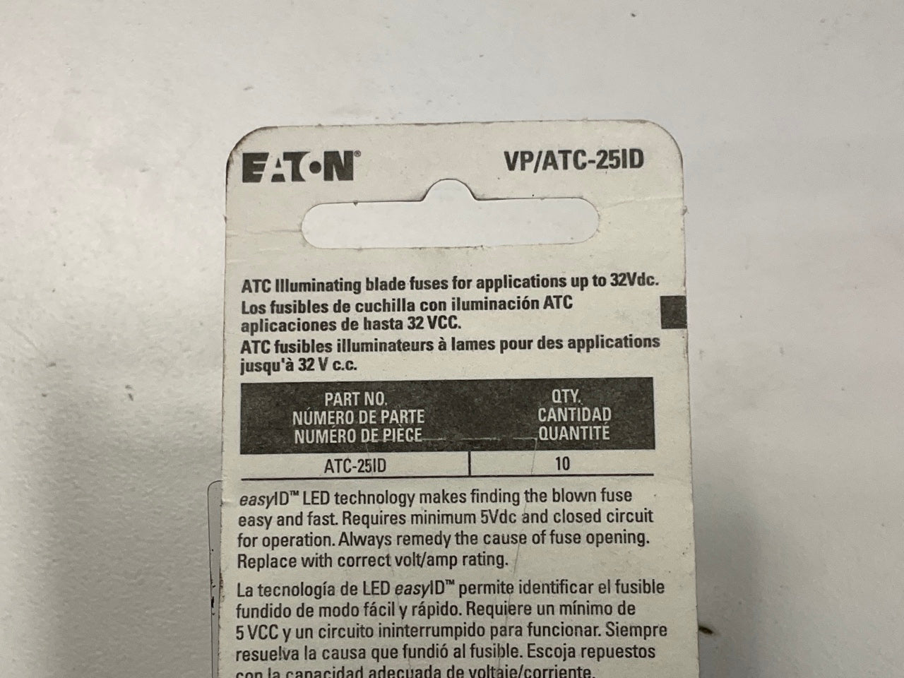 (10) Bussmann VP-ATC-25ID Easy ID 25 Amp Fuse - Lights When Blown