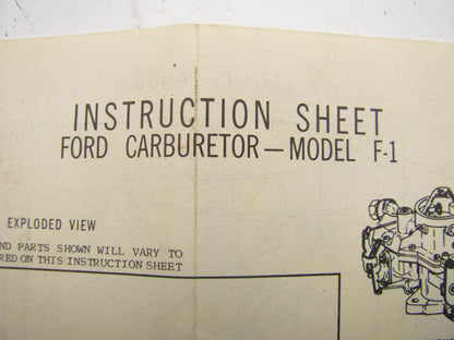 BWD 10204 Carburetor Rebuild Kit - Ford Model F-1 1-BBL Autolite 1100