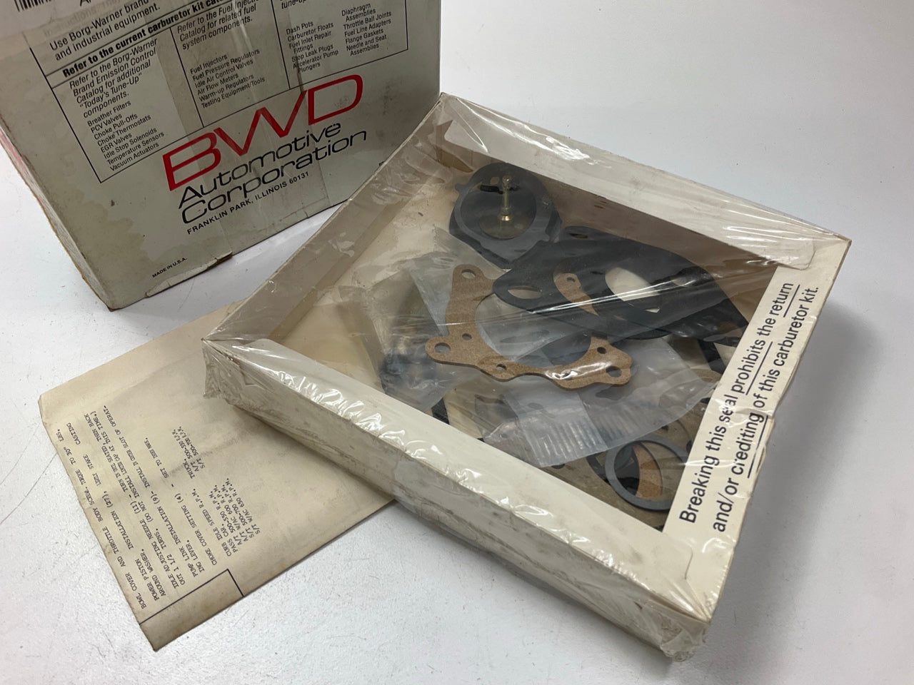BWD 10380A Carburetor Rebuild Kit - HOLLEY 1940 1-BBL