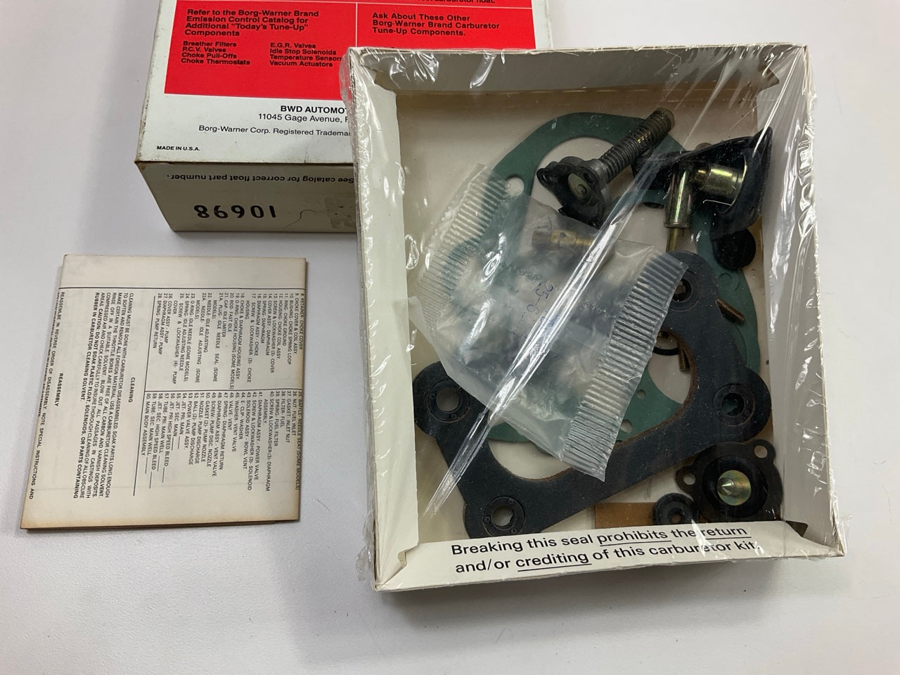 BWD 10698 Carburetor Rebuild Kit 1979-1987 Chevette, 1985-1987 Nova