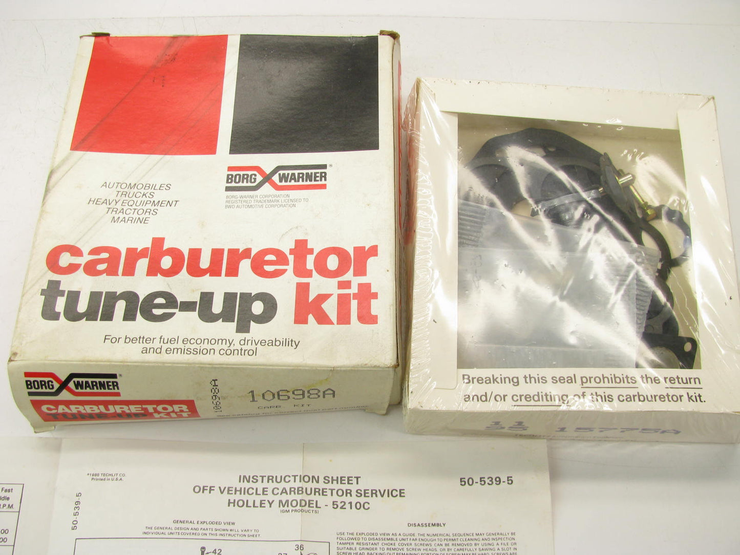 BWD 10698A Carburetor Rebuild Kitt 1979-1987 GM 1.6L For Holley Model 5210C