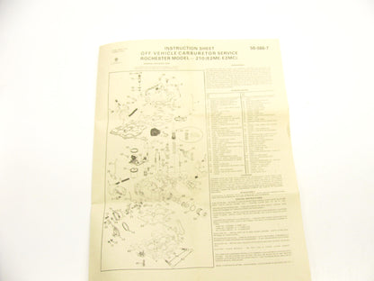 BWD 10777A Rochester 2-BBL E2MC / E2ME Carburetor Repair Kit